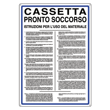 Cartello segnaletico in alluminio CASSETTA DI PRONTO SOCCORSO cm 16x21h  25x31h